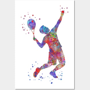 Male tennis player Posters and Art
